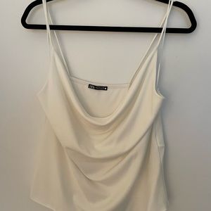 Zara white cowl neck tank - size large